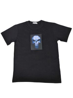 LED T-Shirt aus Baumwolle mit elektronischem Leuchtpanel - Motiv Punisher - Superheld