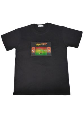 LED T-Shirt aus Baumwolle mit elektronischem Leuchtpanel Motiv Hip-Hop Breakdance Sa