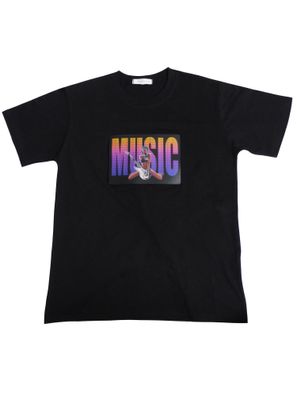 LED T-Shirt aus Baumwolle mit elektronischem Leuchtpanel Motiv: Music Star - Hot Bass