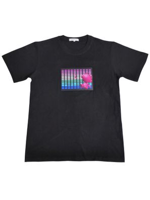LED T-Shirt aus Baumwolle mit elektronischem Leuchtpanel Motiv Alien DJ-Pink DJ