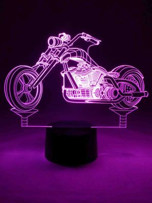 3D-LED Lampe Chopper Biker Motorradfahrer Tischlampe Wohnlicht Club-Nachtlicht