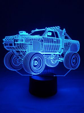 originelle 3D LED-Lampe Monster-Truck Tischleuchte Kinderzimmer Wohnzimmer