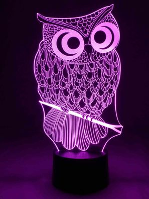 originelle 3D LED-Lampe Eule Designerlampe Wohnlicht Tischlampe Nachtlicht Nachttisch