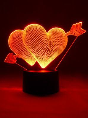 Originelle 3D LED-Lampe Tischlampe Nachttischlampe Mehrfarbenlicht Wohnlicht Wohnzimm