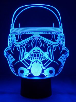 3D LED-Lampe Totenkopf Krieger Nachtlicht Tischlampe Farbwechsel-Licht Wohnlicht Moti