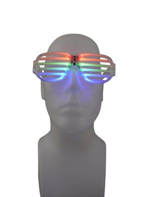 Shutter Atzen Rasterbrille LED-Brille Karneval Partybrille Leuchtbrille Spassbrille L