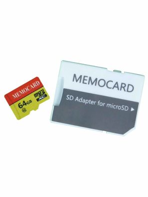 Speicherkarte MicroSD 32GB 64GB Class 10 mit Adapter