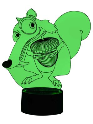 3D LED-Lampe Eichhörnchen Mehrfarben-Licht Tischlampe Kinderzimmerlampe Wohnlicht Nac