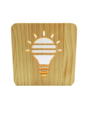 Originelle LED Motiv Lampe Glühbirne Holzrahmen Stimmungsleuchte Orientierungslicht D