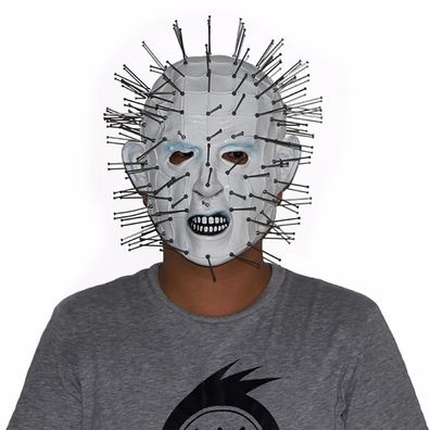 Horror Maske Mann mit Nägel im Kopf Partymaske für Halloween Karneval Fasching Fastn