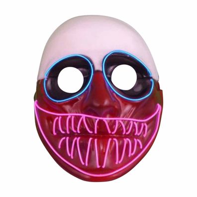 Halloween Horror Leucht-Maske leuchtender LED Clown fieser Totenkopf für Karneval und