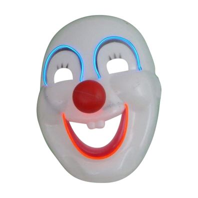 LED Leucht-Maske lustiger Clown mit roter Nase Karneval Fasching Fastnacht Verkleidun