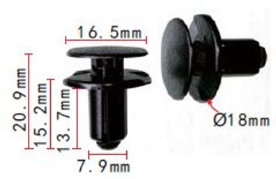 10 x 865901W000 Befestigungs-Clip Druckknopf Klammer Clips passend für Hyundai