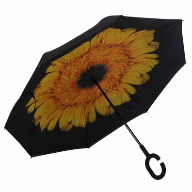 Regenschirm umgedreht Sonnenblume Stockschirm doppellagig Sturmfest Windsicher