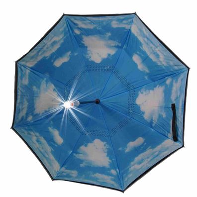 umgedrehter LED Regenschirm Himmel leuchtender blinkender Mehrfarben Stockschirm mit