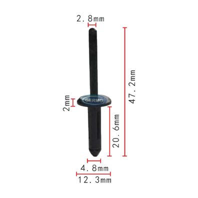 10 x Blindniete Spreizniet Clips passend für GM 20432975 VW 17585357701C
