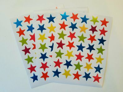35 bunte Sterne glänzend 1-40 Sticker Aufkleber Weihnachten Kinder basteln