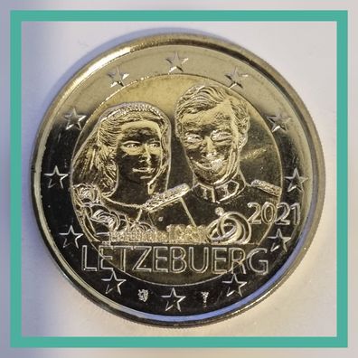 2 Euro Münze Luxemburg 2021 - 40. Hochzeitstag - Normal Optik