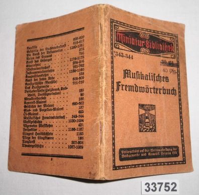 Musikalisches Fremdwörterbuch - Miniatur-Bibliothek Nr. 343-344