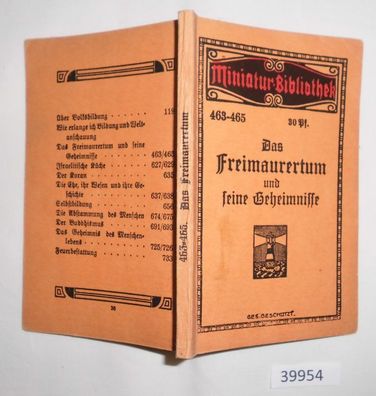 Miniatur Bibliothek Band 463-465 Das Freimaurertum und seine Geheimnisse