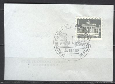 Sonderstempel Berlin Tag der Briefmarke am Halleschen Tor 27.10.63 a. Berlin Mi 140