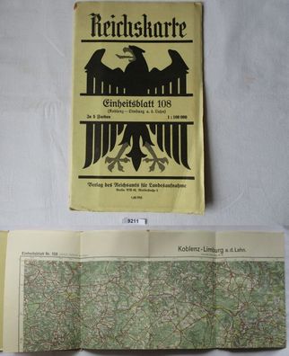 Reichskarte - Einheitsblatt 108: Koblenz - Limburg a. d. Lahn
