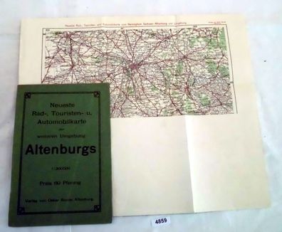 Neueste Rad-, Touristen- u. Automobilkarte der weiteren Umgebung Altenburgs