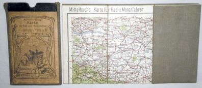 Mittelbach`s Karte für Rad- und Motorfahrer, von Leipzig und Halle a. S. und weit. Um