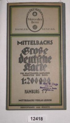 Mittelbachs Große deutsche Karte für Kraftfahrer, Radfahrer, Touristen und Büro Nr. 1
