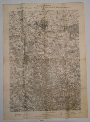 Karte: Manöverterrain der K.S. 2. Infanterie-Division No. 24 und der K.S. Kavallerie-