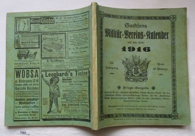 Sachsens Militär Vereins Kalender auf das Jahr 1916
