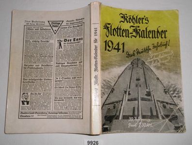 Köhler´s Flotten-Kalender 1941 Das deutsche Jahrbuch!