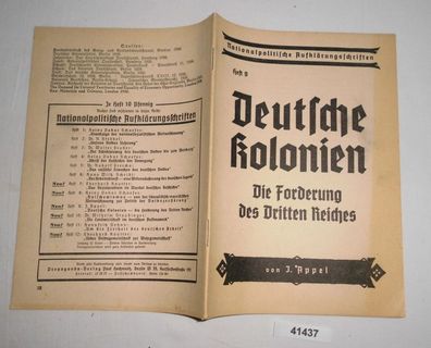 Deutsche Kolonien - Die Forderung des Dritten Reiches (Nationalpolitische Aufklärungs
