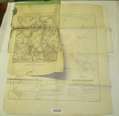 Schlacht von Kunersdorf 12. August 1759: Übersichts-Karte, Plan des Schlachtfeldes un