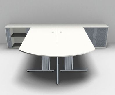 Doppelarbeitsplatz G3A mit Anbautisch Büromöbel Schreibtisch Doppelschreibtisch