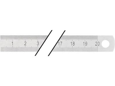 PROMAT Stahlmaßstab Länge 300 mm rostfreier Stahl biegsam Teilung B = mm/1/2 m