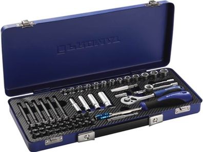 PROMAT Steckschlüsselsatz 61-teilig 1/4 Zoll Schlüsselweiten 4-13 mm Anzahl Z