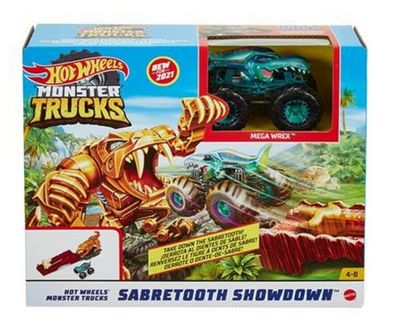 Mattel Hot Wheels Monster Trucks GYL10 Sabretooth Showdown Truck Mega Wrex