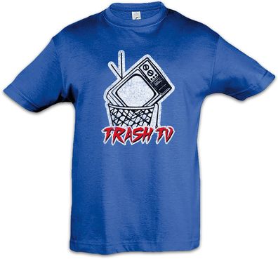 Trash TV Kinder Jungen T-Shirt Television Fun Bin Garbage Criticism Geek Nerd Kritik