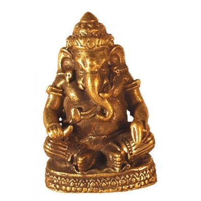 Ganesha Elefantengott sitzend Messing 2,5 cm Figur Statue Skulptur Gottheit