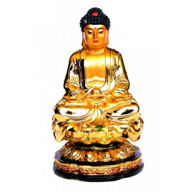 Gautama-Buddha sitzend Resin goldglänzend 11,5 cm Figur Statue Buddhismus