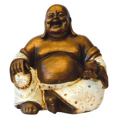 Lachender BUDDHA Resin 15 cm Buddhismus Feng-Shui Statue Figur Skulptur