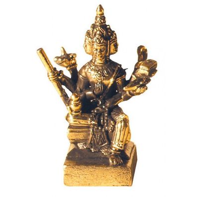 Brahma sitzend Messing 3 cm Figur Statue Skulptur Gottheit Altarfigur Feng-Shui