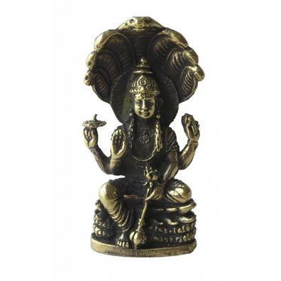 Vishnu auf Thron Messing 6 cm Figur Statue Skulptur Gottheit Altarfigur Feng-Shui