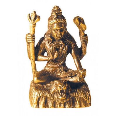 Shiva sitzend Messing 3 cm Figur Statue Skulptur Gottheit Altarfigur Feng-Shui