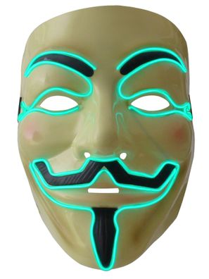 LED-Maske Vendetta Leuchtmaske Partymaske Karneval Gesicht-Maske Fastnacht
