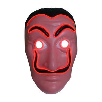LED-Maske Haus des Geldes Leuchtmaske Partymaske Karneval Gesichtsmaske Fastnacht
