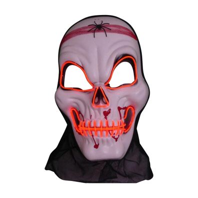 leuchtende Halloween LED-Maske Totenkopf Spinne Leuchtmaske Partymaske Karneval