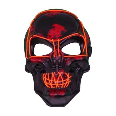 leuchtende Halloween LED-Maske Totenkopf-Schädel Leuchtmaske Partymaske Karneval