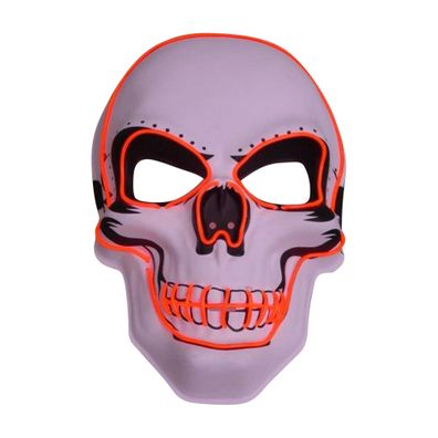 leuchtende Halloween LED-Maske Slasher Totenkopf-Schädel Leuchtmaske Partymaske